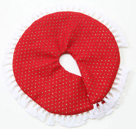 Tree Skirt, Red With Gold Dots